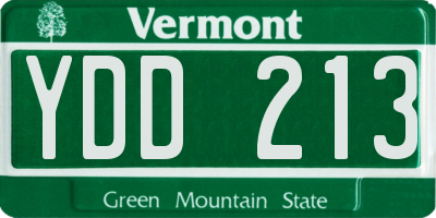 VT license plate YDD213
