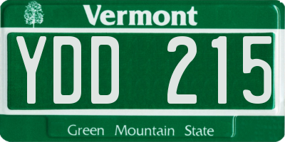 VT license plate YDD215