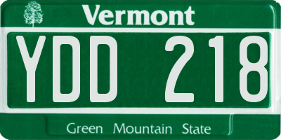 VT license plate YDD218