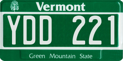 VT license plate YDD221