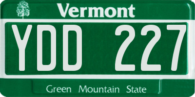 VT license plate YDD227