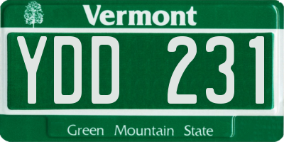 VT license plate YDD231