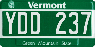 VT license plate YDD237