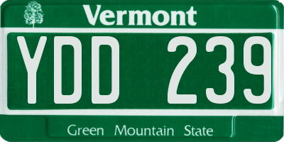 VT license plate YDD239