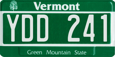 VT license plate YDD241