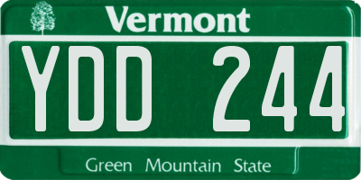 VT license plate YDD244
