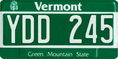 VT license plate YDD245