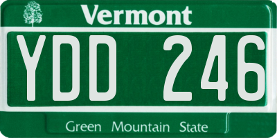 VT license plate YDD246