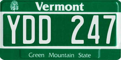 VT license plate YDD247