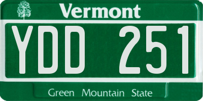 VT license plate YDD251