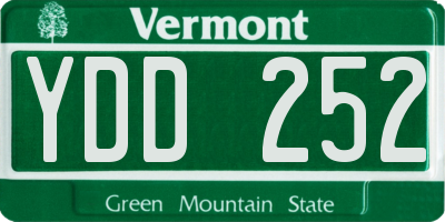 VT license plate YDD252