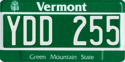 VT license plate YDD255
