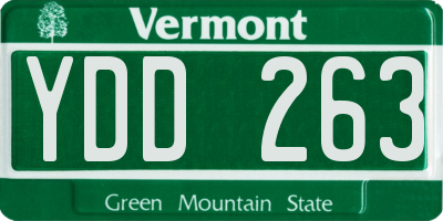 VT license plate YDD263