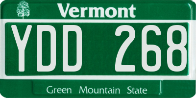 VT license plate YDD268