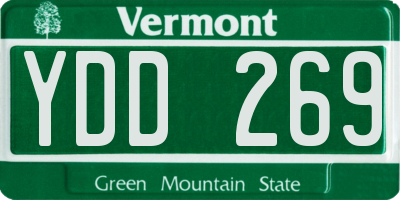 VT license plate YDD269