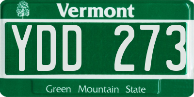 VT license plate YDD273