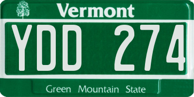 VT license plate YDD274