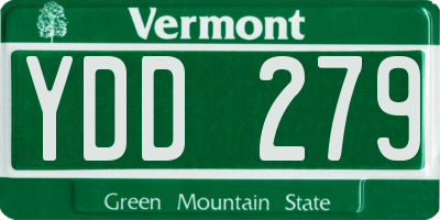 VT license plate YDD279