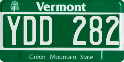 VT license plate YDD282