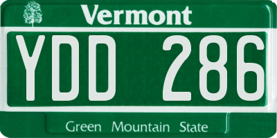 VT license plate YDD286