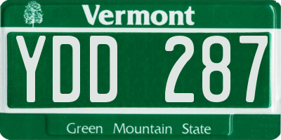 VT license plate YDD287