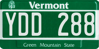 VT license plate YDD288