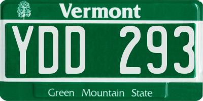 VT license plate YDD293