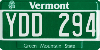 VT license plate YDD294
