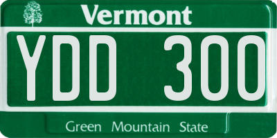 VT license plate YDD300