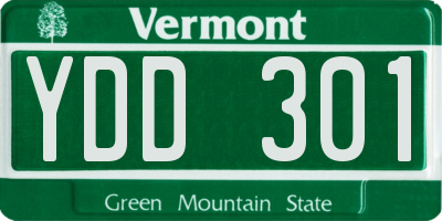 VT license plate YDD301