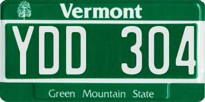 VT license plate YDD304