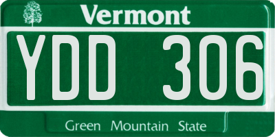 VT license plate YDD306
