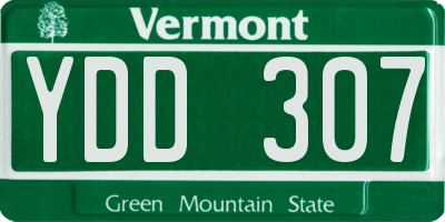 VT license plate YDD307