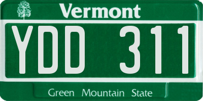 VT license plate YDD311