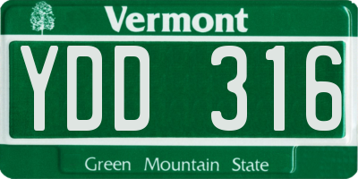 VT license plate YDD316