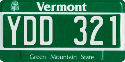 VT license plate YDD321