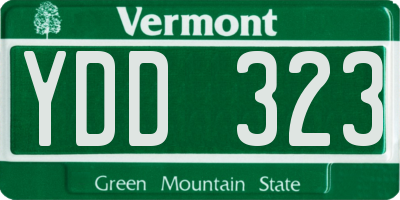VT license plate YDD323