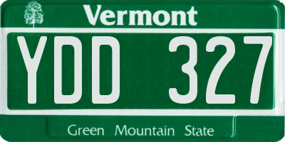VT license plate YDD327