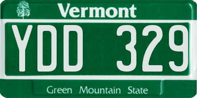 VT license plate YDD329