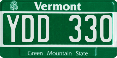 VT license plate YDD330