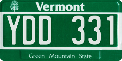 VT license plate YDD331