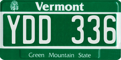 VT license plate YDD336