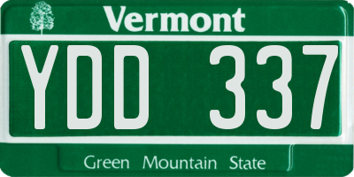 VT license plate YDD337