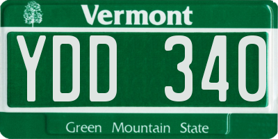 VT license plate YDD340