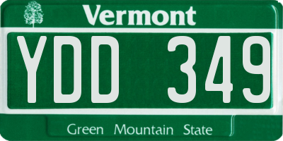 VT license plate YDD349