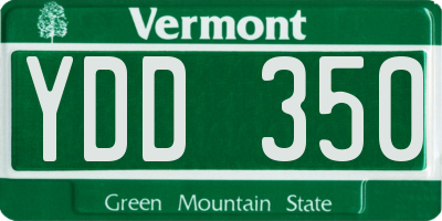 VT license plate YDD350