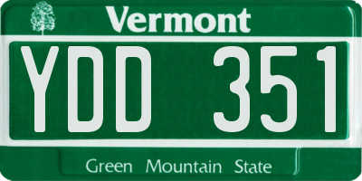 VT license plate YDD351