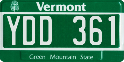 VT license plate YDD361