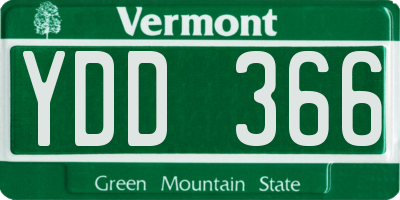 VT license plate YDD366