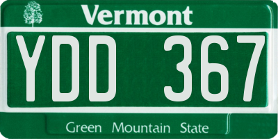 VT license plate YDD367